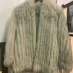 Silver fox real fur jacket